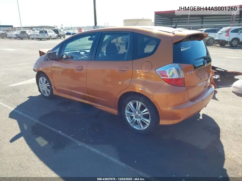 JHMGE8H44AS001260 2010 Honda Fit Sport