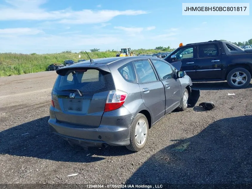 2011 Honda Fit VIN: JHMGE8H50BC801817 Lot: 12040364