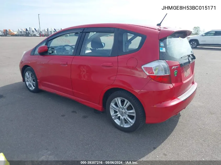 JHMGE8H53BC015171 2011 Honda Fit Sport