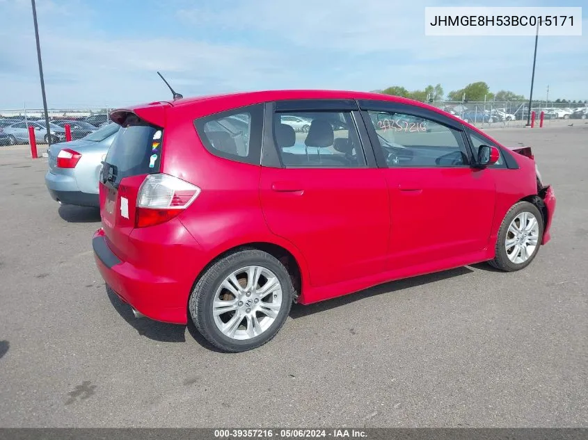 JHMGE8H53BC015171 2011 Honda Fit Sport