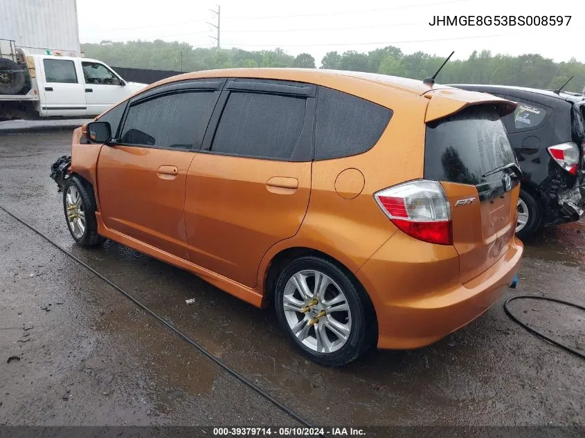 2011 Honda Fit Sport VIN: JHMGE8G53BS008597 Lot: 39379714