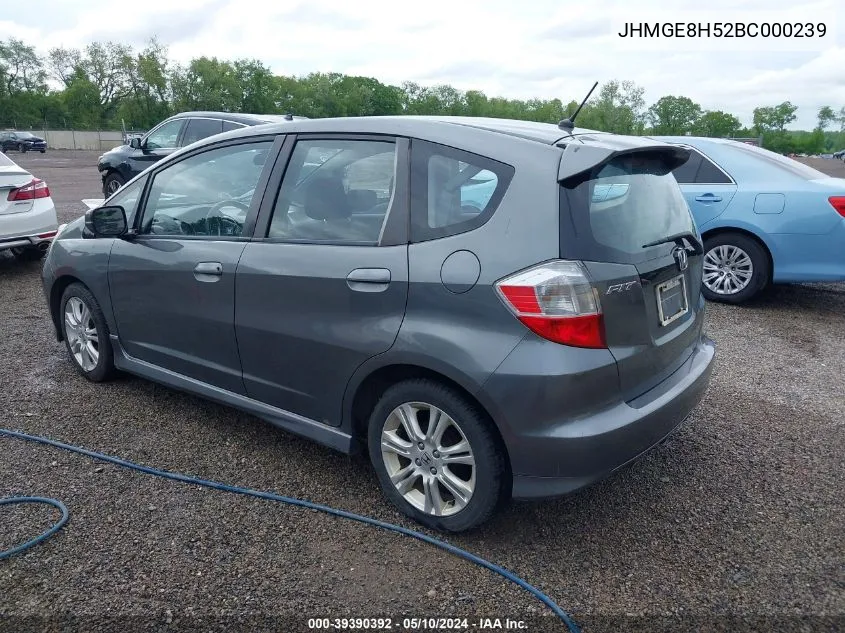 JHMGE8H52BC000239 2011 Honda Fit Sport