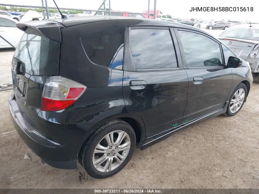 2011 Honda Fit Sport VIN: JHMGE8H58BC015618 Lot: 39723211