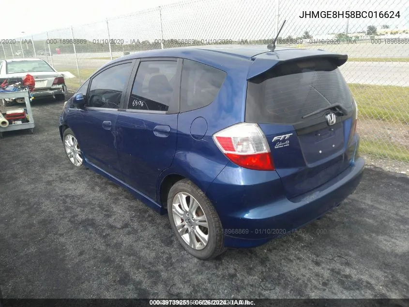 JHMGE8H58BC016624 2011 Honda Fit Sport