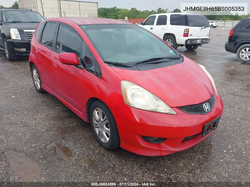 2011 Honda Fit Sport VIN: JHMGE8H65BS005353 Lot: 39853896