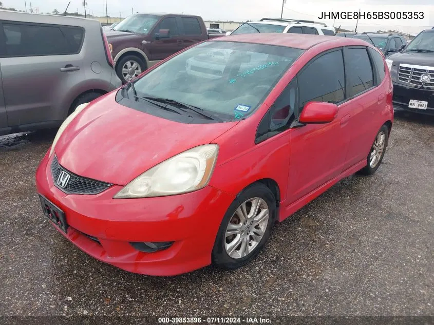 2011 Honda Fit Sport VIN: JHMGE8H65BS005353 Lot: 39853896