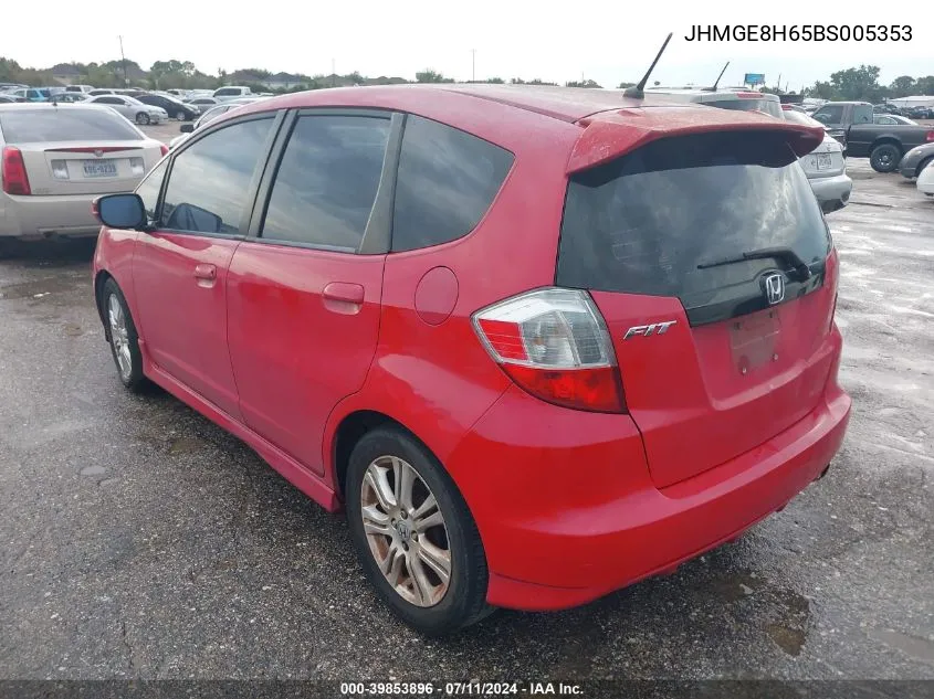 JHMGE8H65BS005353 2011 Honda Fit Sport