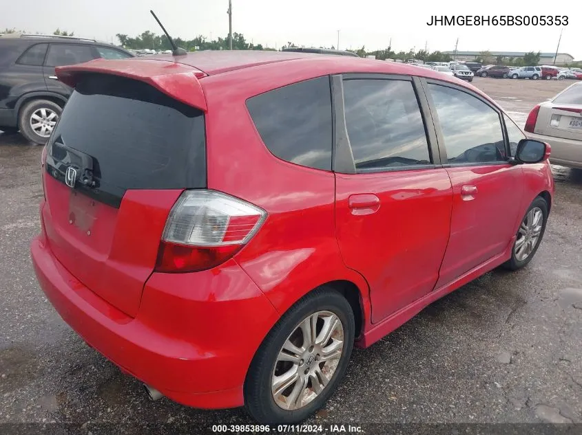 JHMGE8H65BS005353 2011 Honda Fit Sport