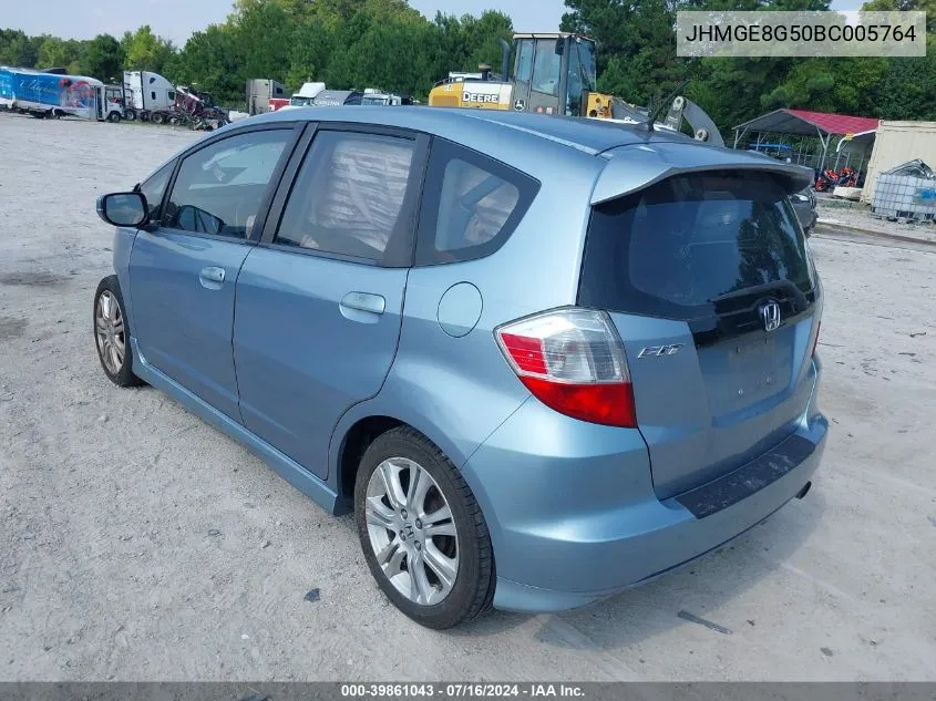 2011 Honda Fit Sport VIN: JHMGE8G50BC005764 Lot: 39861043