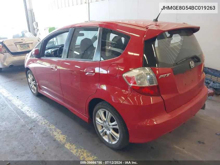 2011 Honda Fit Sport VIN: JHMGE8G54BC019263 Lot: 39866786