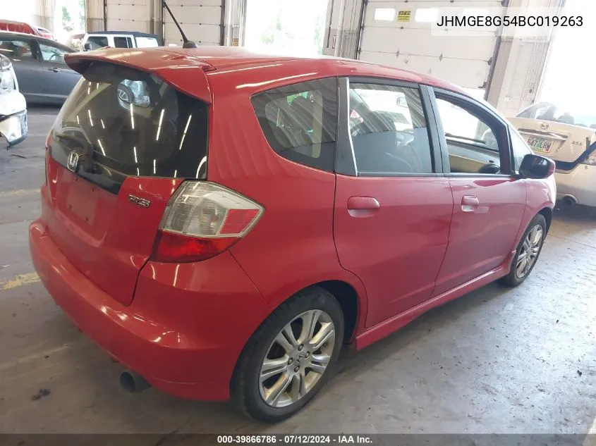 2011 Honda Fit Sport VIN: JHMGE8G54BC019263 Lot: 39866786