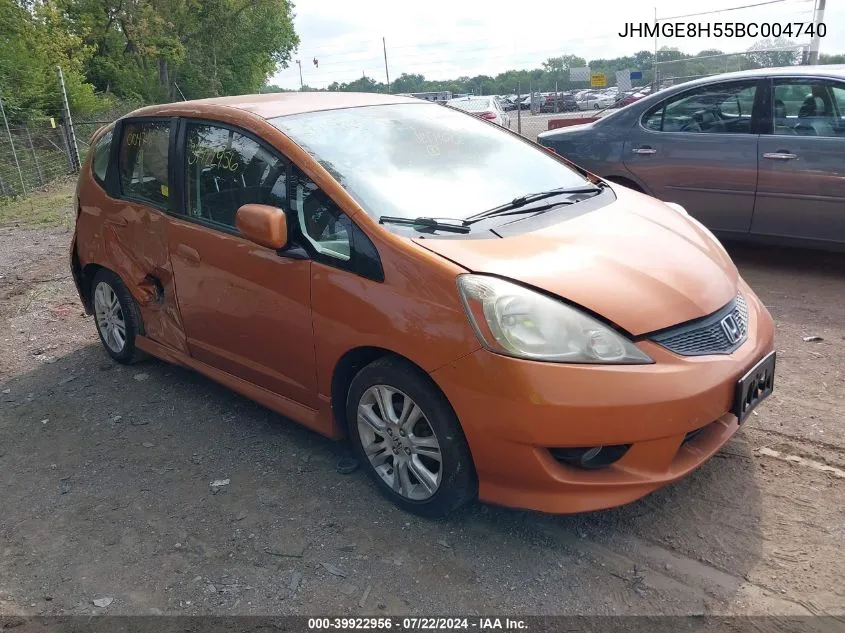 JHMGE8H55BC004740 2011 Honda Fit Sport