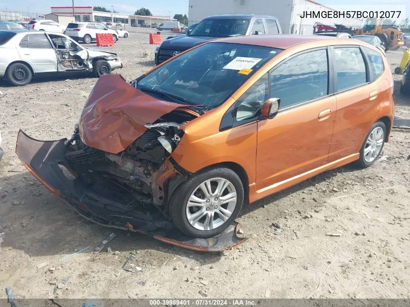 2011 Honda Fit Sport VIN: JHMGE8H57BC012077 Lot: 39989401