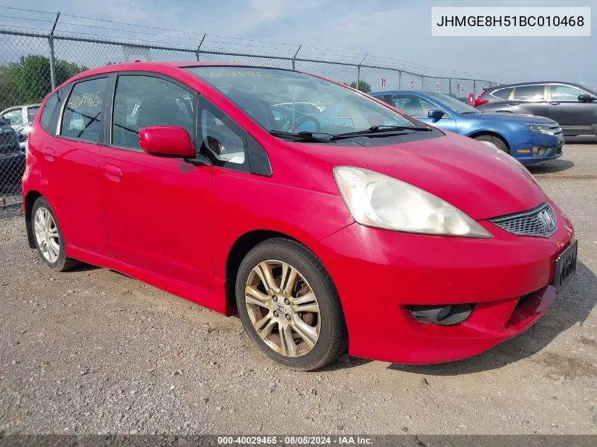 JHMGE8H51BC010468 2011 Honda Fit Sport