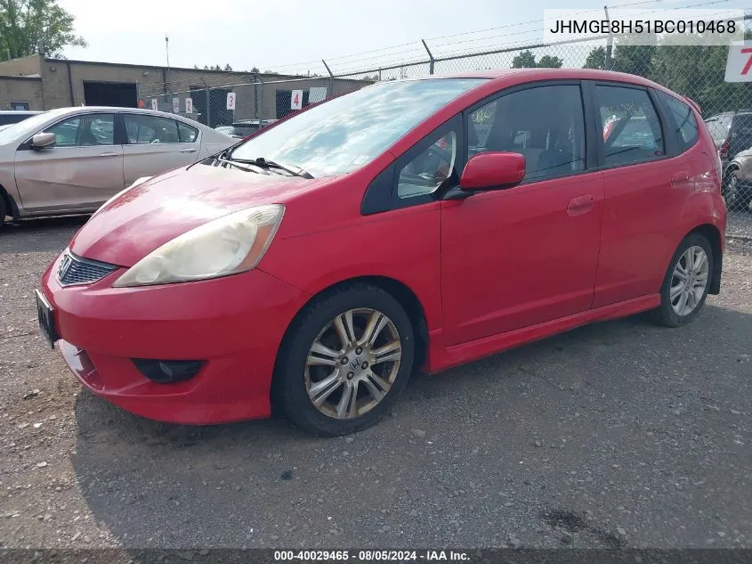 2011 Honda Fit Sport VIN: JHMGE8H51BC010468 Lot: 40029465