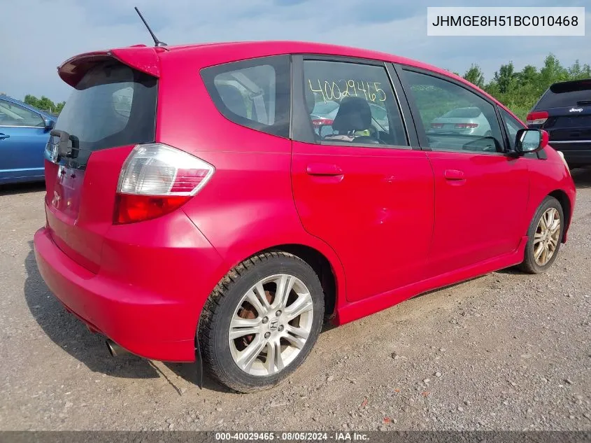 JHMGE8H51BC010468 2011 Honda Fit Sport