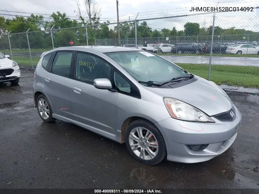 JHMGE8H52BC014092 2011 Honda Fit Sport