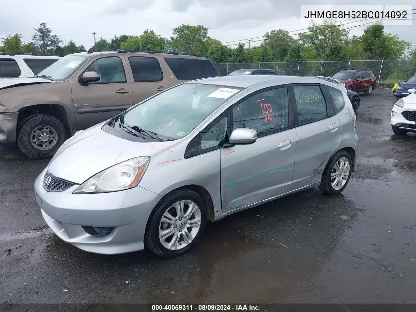 2011 Honda Fit Sport VIN: JHMGE8H52BC014092 Lot: 40059311