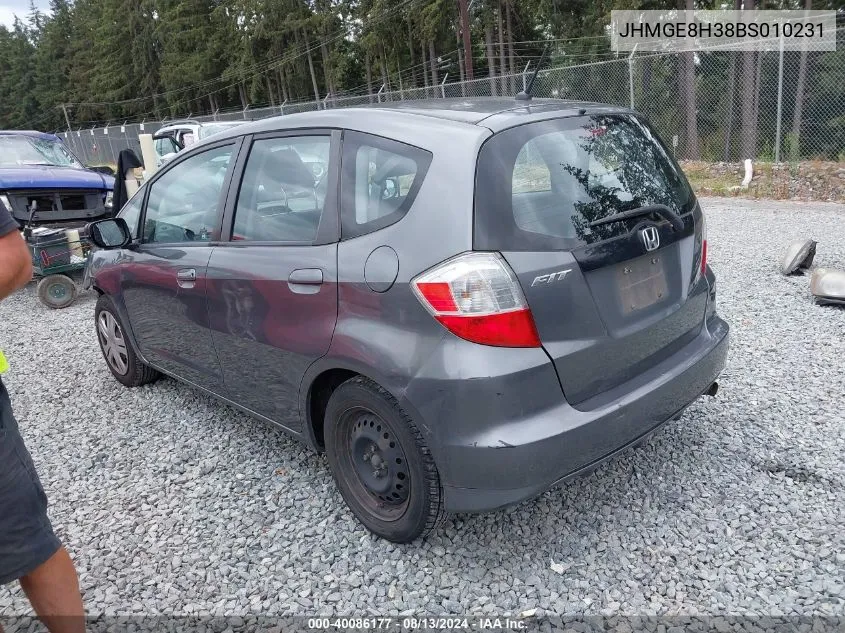 2011 Honda Fit VIN: JHMGE8H38BS010231 Lot: 40086177