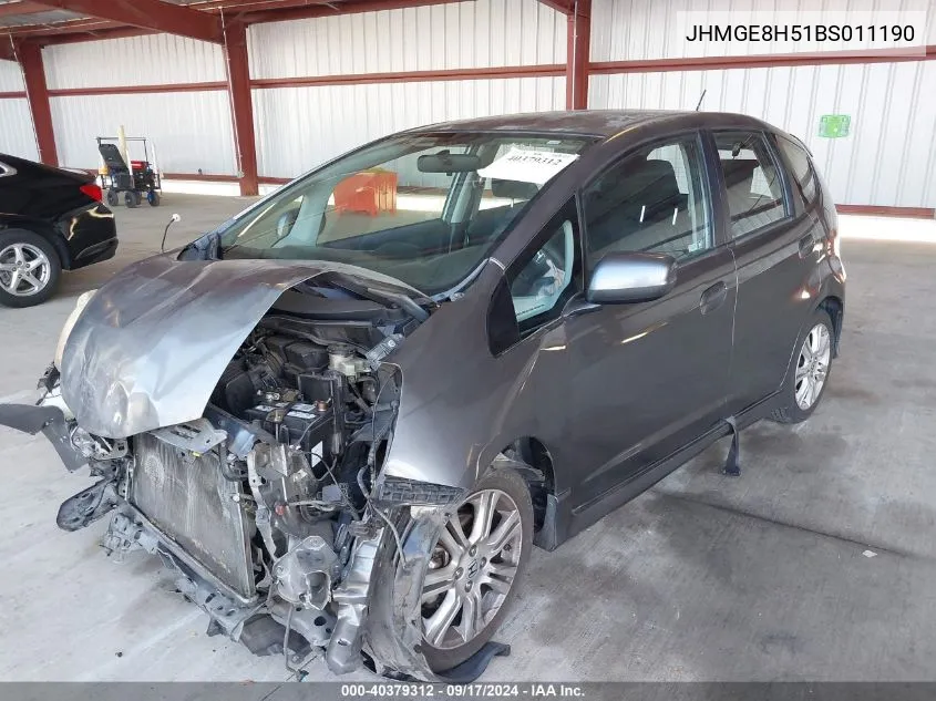 2011 Honda Fit Sport VIN: JHMGE8H51BS011190 Lot: 40379312