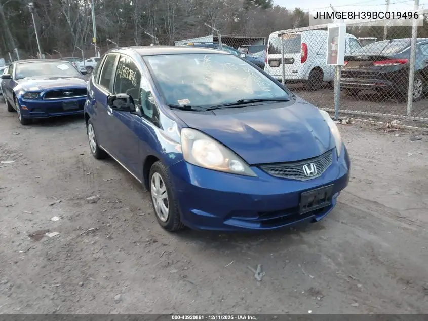 JHMGE8H39BC019496 2011 Honda Fit