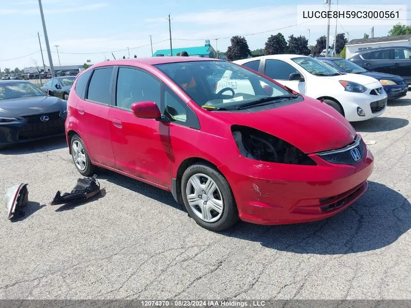 2012 Honda Fit VIN: LUCGE8H59C3000561 Lot: 12074370