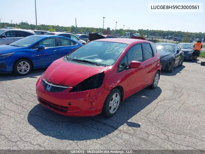 2012 Honda Fit VIN: LUCGE8H59C3000561 Lot: 12074370