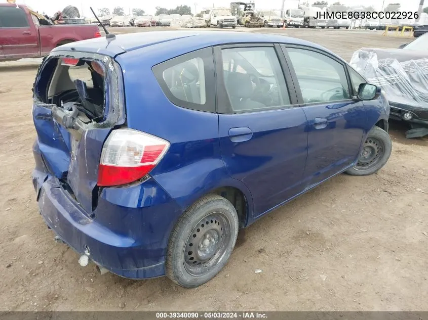 JHMGE8G38CC022926 2012 Honda Fit