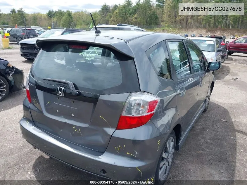 2012 Honda Fit Sport VIN: JHMGE8H57CC027678 Lot: 39354178