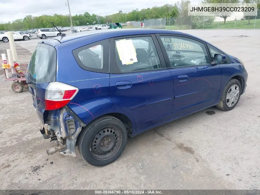 2012 Honda Fit VIN: JHMGE8H39CC023209 Lot: 39366790