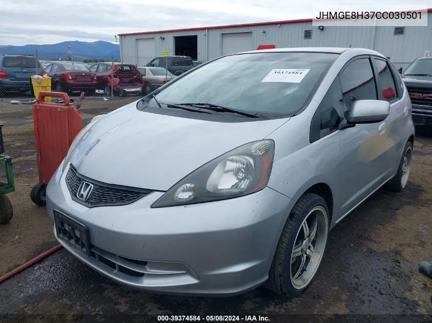 2012 Honda Fit VIN: JHMGE8H37CC030501 Lot: 39374584