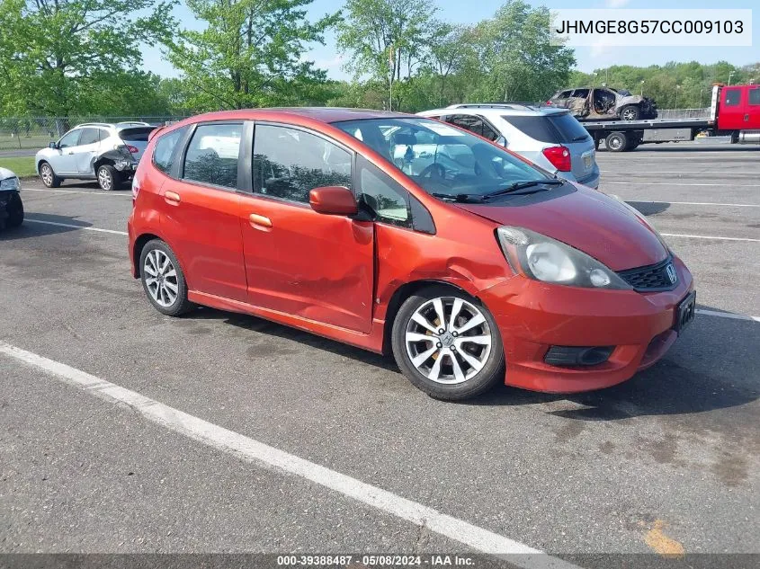 2012 Honda Fit Sport VIN: JHMGE8G57CC009103 Lot: 39388487