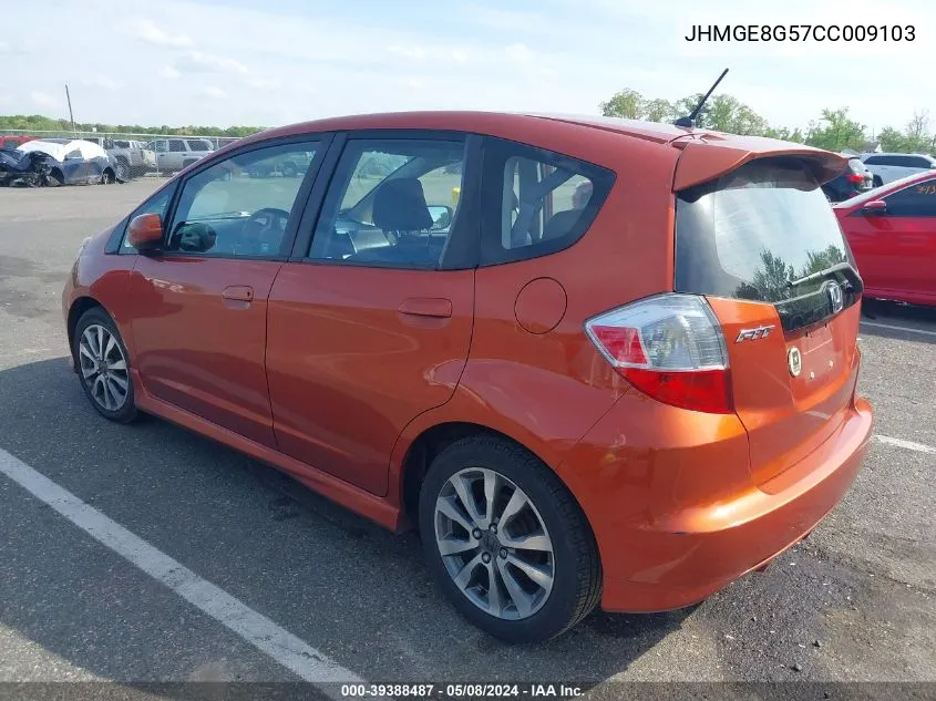 JHMGE8G57CC009103 2012 Honda Fit Sport