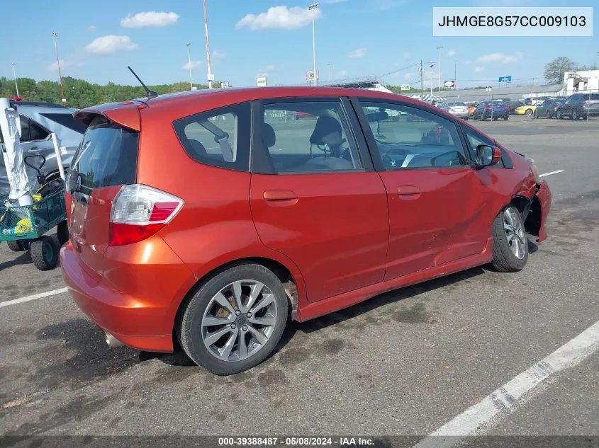 2012 Honda Fit Sport VIN: JHMGE8G57CC009103 Lot: 39388487