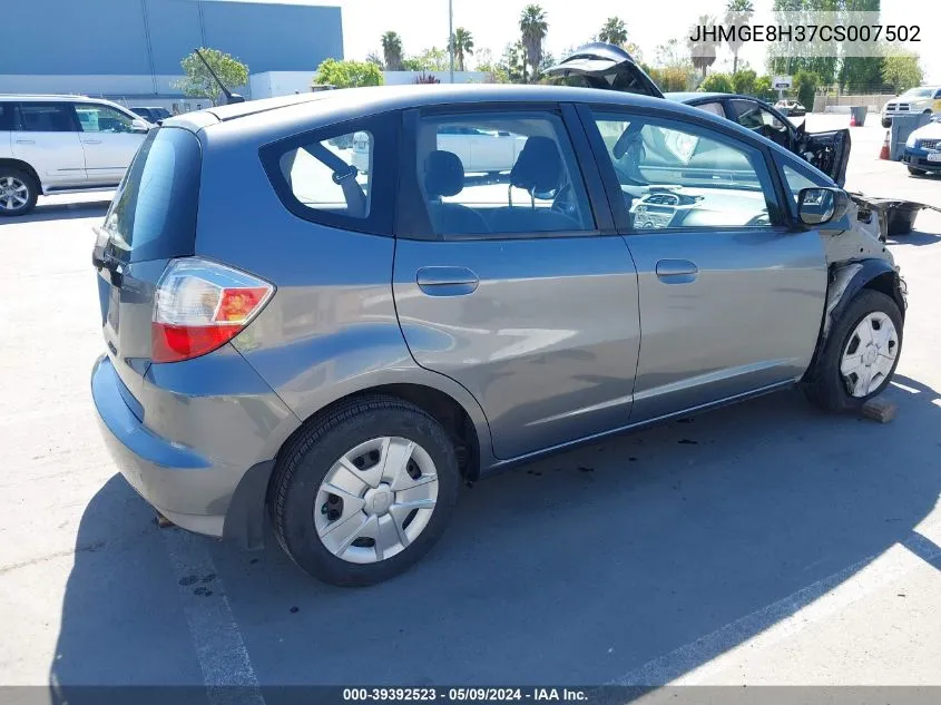 JHMGE8H37CS007502 2012 Honda Fit