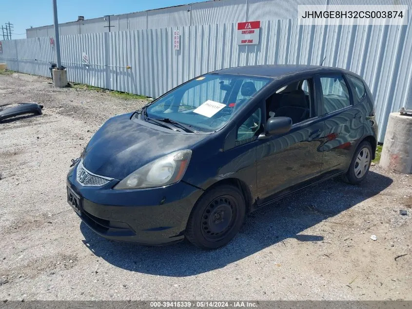 2012 Honda Fit VIN: JHMGE8H32CS003874 Lot: 39415339