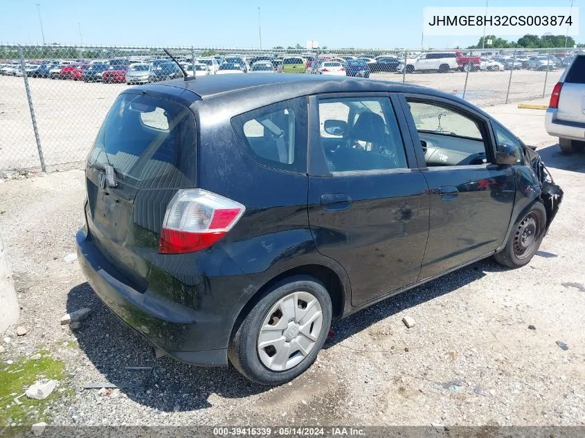 2012 Honda Fit VIN: JHMGE8H32CS003874 Lot: 39415339