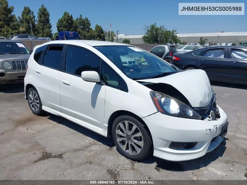 2012 Honda Fit Sport VIN: JHMGE8H53CS005988 Lot: 39840193