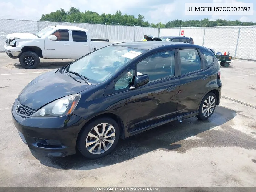 2012 Honda Fit Sport VIN: JHMGE8H57CC002392 Lot: 39856011