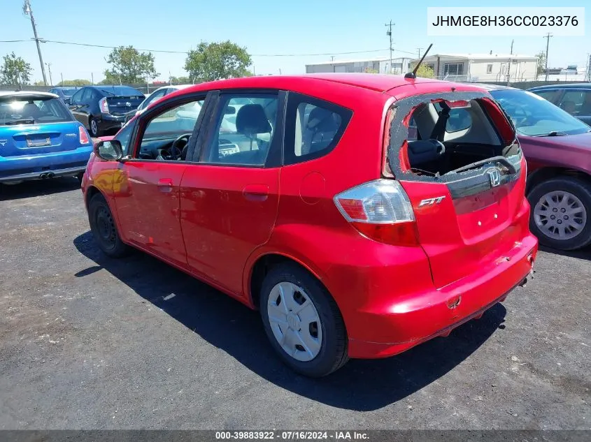 2012 Honda Fit VIN: JHMGE8H36CC023376 Lot: 39883922