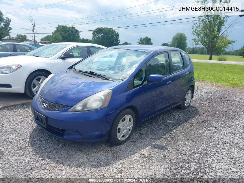 2012 Honda Fit VIN: JHMGE8H30CC014415 Lot: 39889832