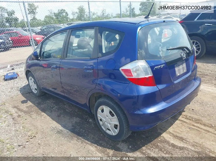 2012 Honda Fit VIN: JHMGE8H37CC004982 Lot: 39899808