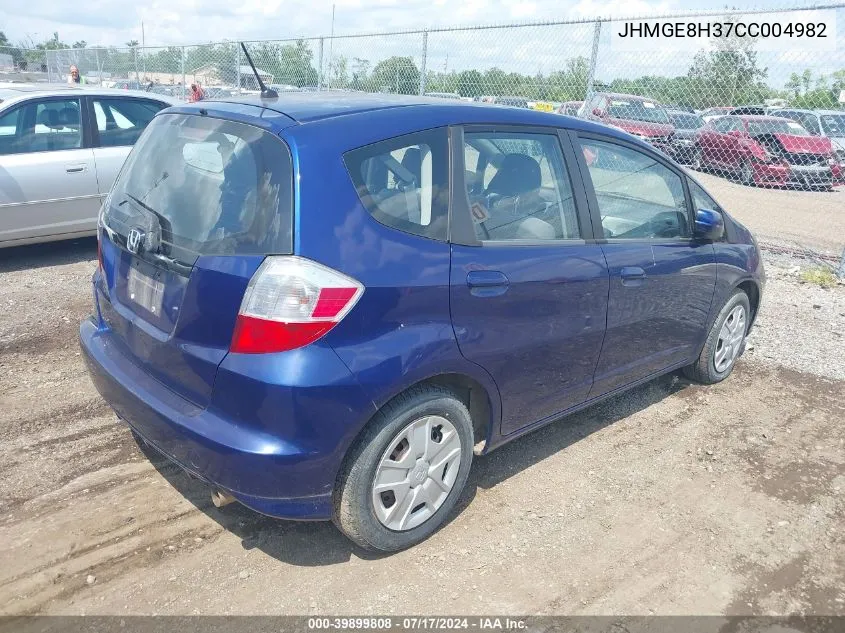 2012 Honda Fit VIN: JHMGE8H37CC004982 Lot: 39899808