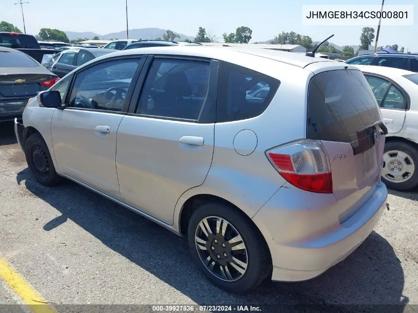 JHMGE8H34CS000801 2012 Honda Fit