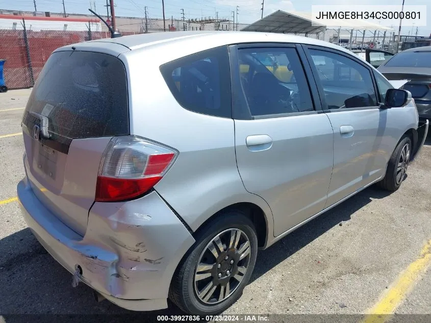 JHMGE8H34CS000801 2012 Honda Fit