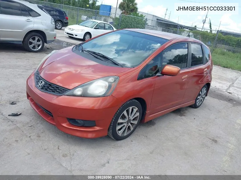 JHMGE8H51CC033301 2012 Honda Fit Sport