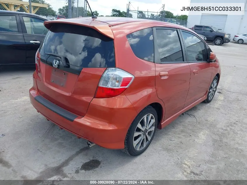 JHMGE8H51CC033301 2012 Honda Fit Sport