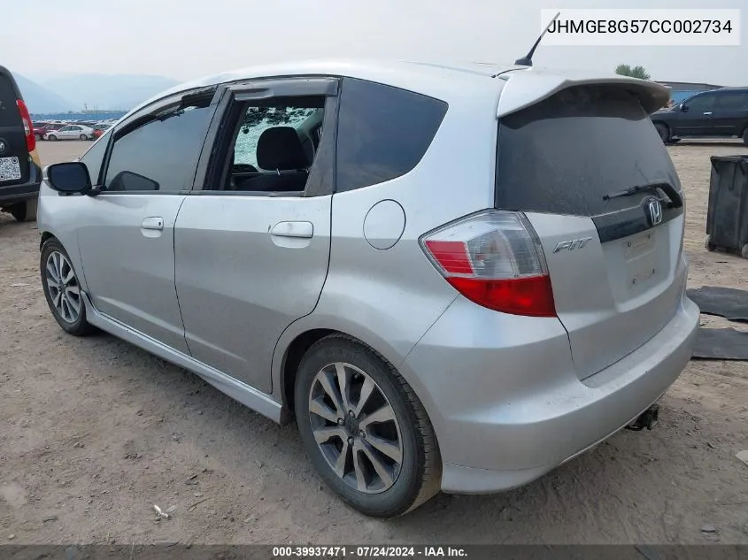 2012 Honda Fit Sport VIN: JHMGE8G57CC002734 Lot: 39937471