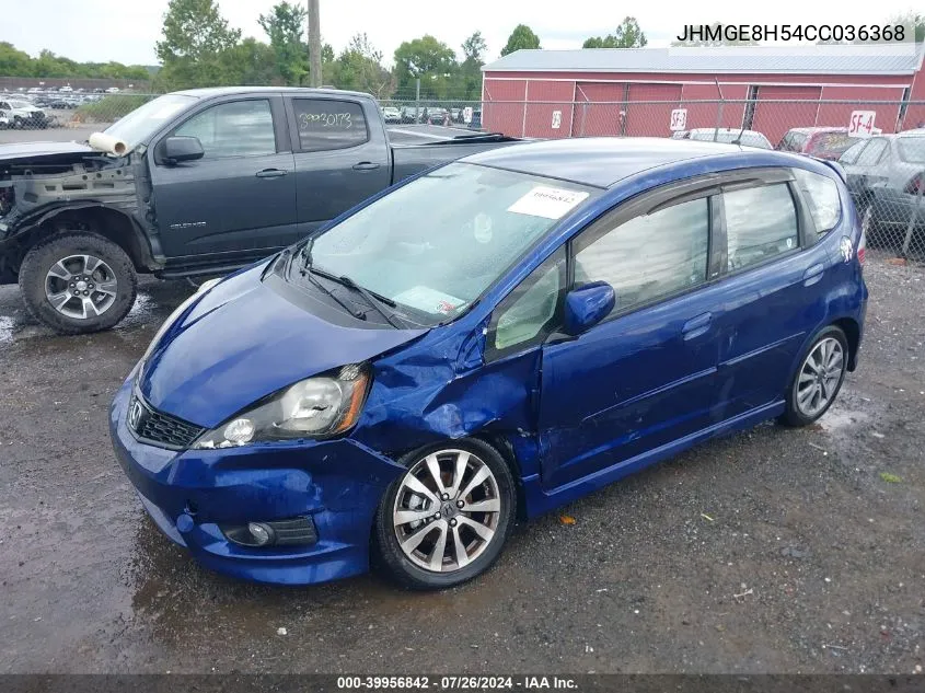 2012 Honda Fit Sport VIN: JHMGE8H54CC036368 Lot: 39956842