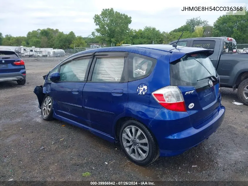 JHMGE8H54CC036368 2012 Honda Fit Sport